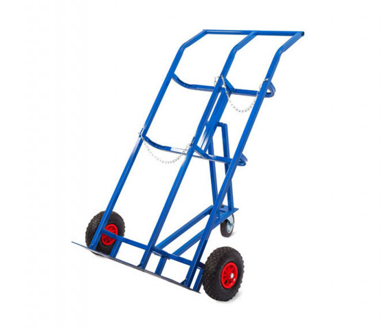 ТЕЛЕЖКА ДЛЯ БАЛЛОНОВ ГБ-2 ГАЗОВЫХ, 2 БАЛЛОНА (2 КОЛЕСА D 200ММ, 1 ПОВ.КОЛЕСО D 160ММ ЛИТ.РЕЗ)
